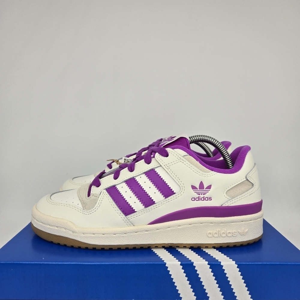 New Adidas Forum Low CL 'White Purple Burst' Women's Shoes Size 7.5